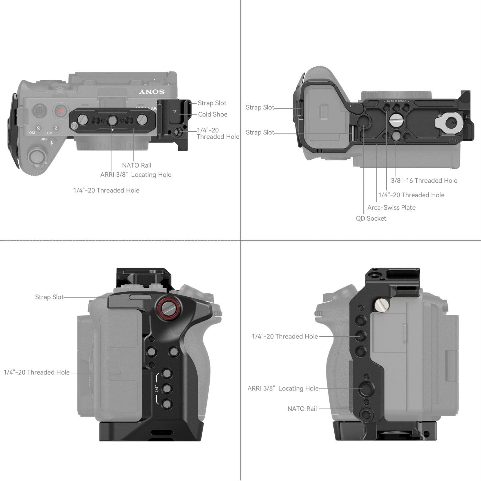 SmallRig 5823 Sony FX3 / FX30 için  Kafes Kiti