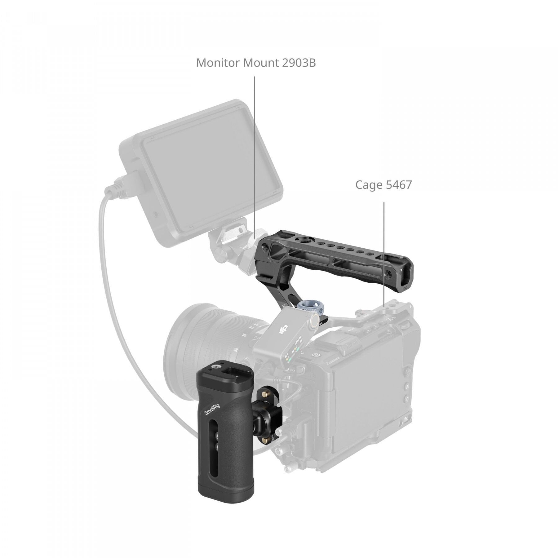 SmallRig 5949 Mini Yan ve Üst Tutma Kolu Seti