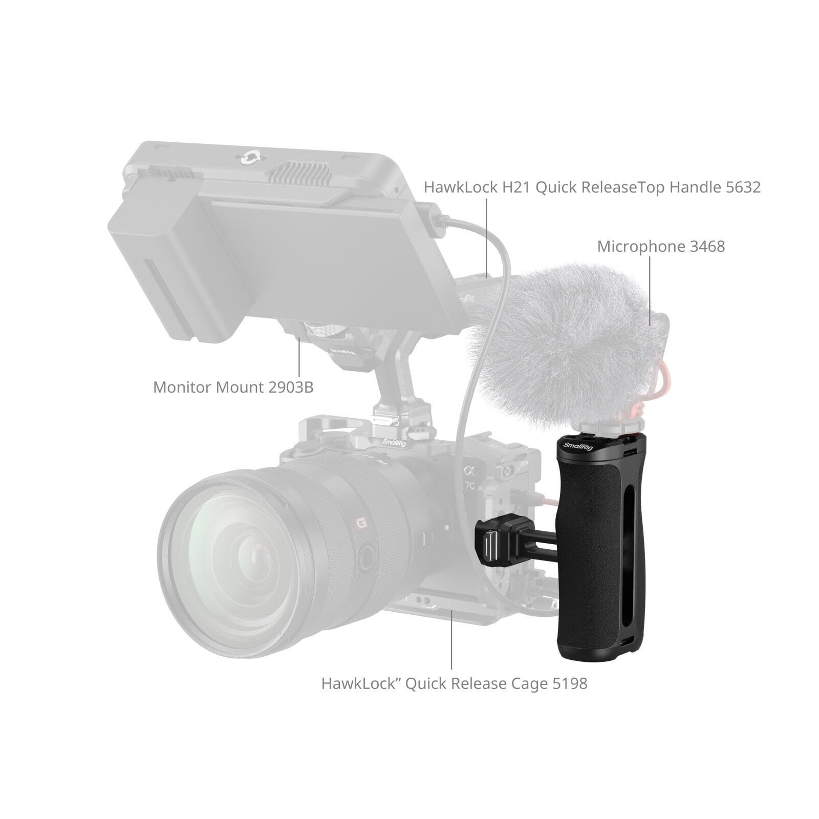 SmallRig 5951 ''HawkLock'' H21 Hızlı Çıkarma Yan Kolu
