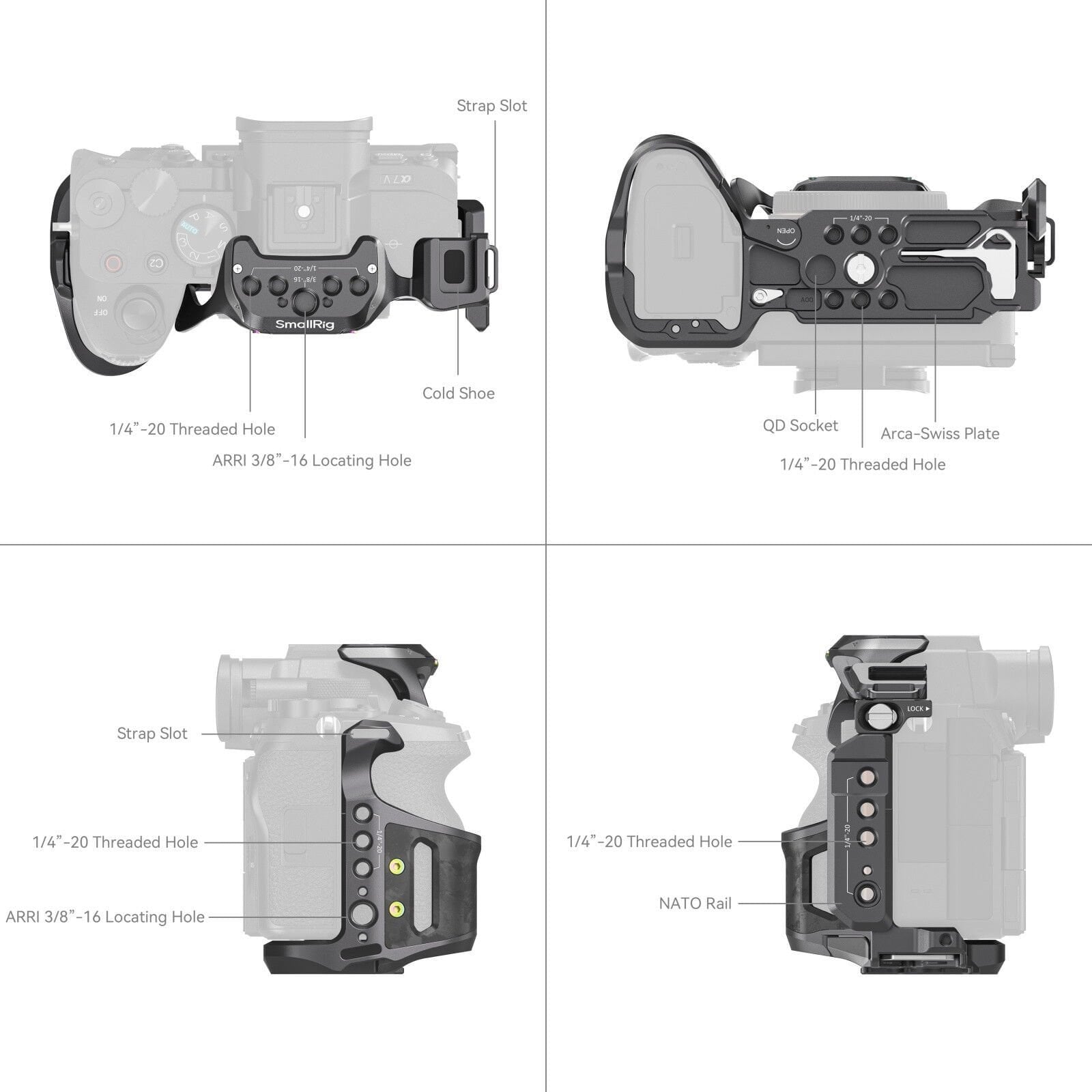 SmallRig 6029 Rhinoceros  Sony Alpha 7 V / 7R V / 7 IV  için Kafes