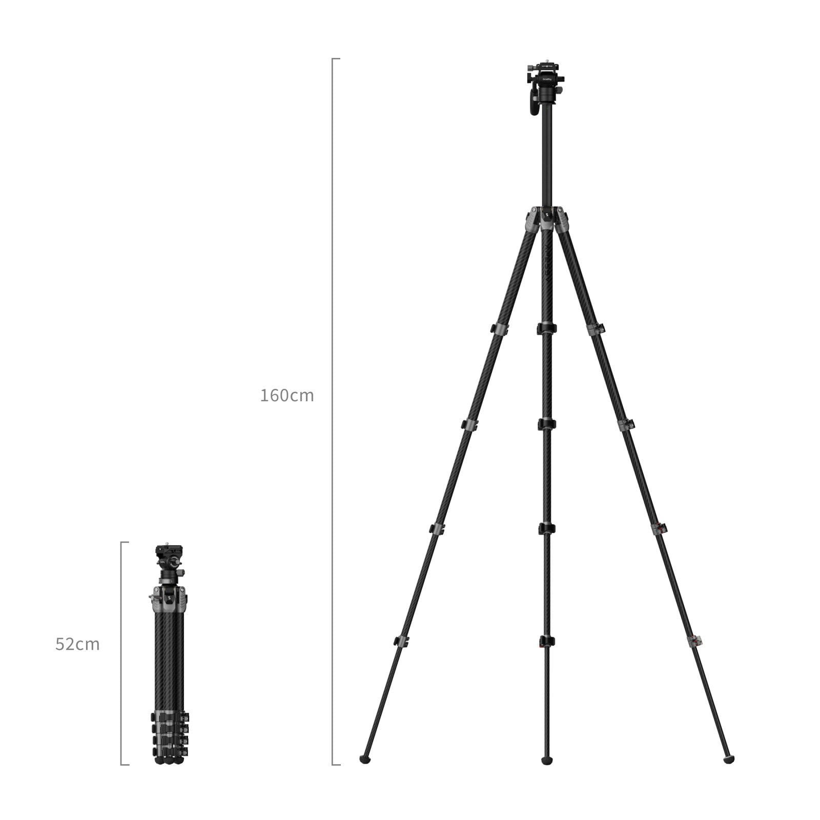 SmallRig AP255Pro 5477 Taşınabilir Karbon Fiber Video Tripodu