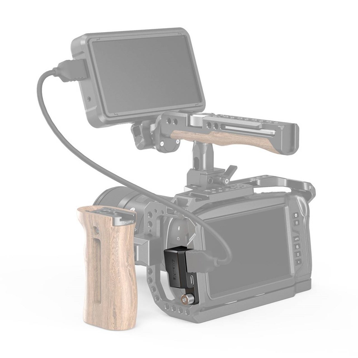 SmallRig BMPCC 4K Kafesi için HDMI ve Type-C Dik Açı Adaptörü AAA2700