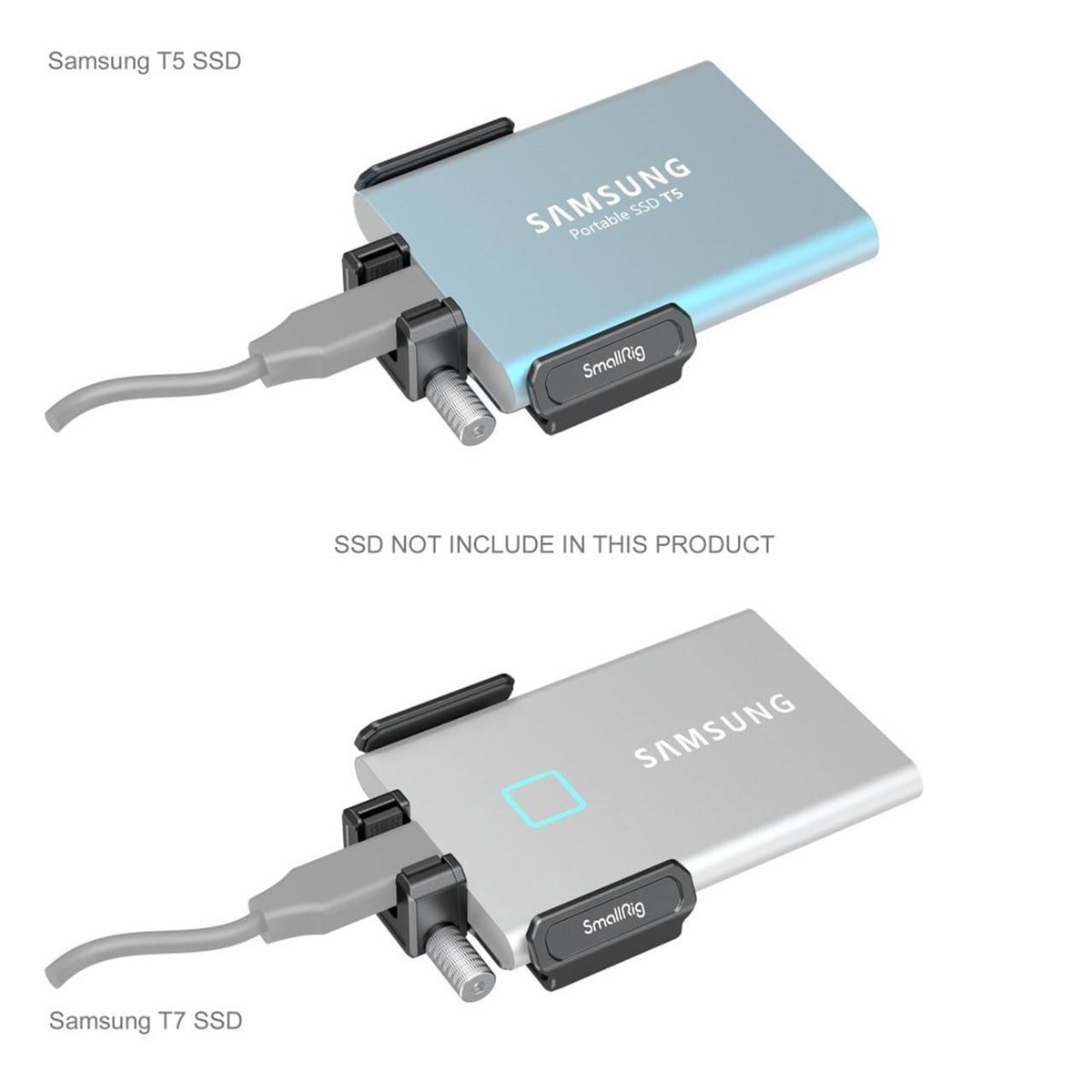 SmallRig BMPCC 6K PRO için T5 / T7 SSD Tutucu 3272