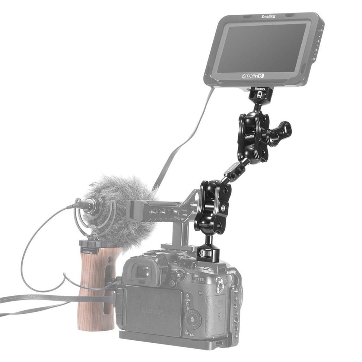 SmallRig Çift Başlı Bilyalı  ve Uzatmalı  Eklemli (1/4 ''-20 Vida) Kol 2109B