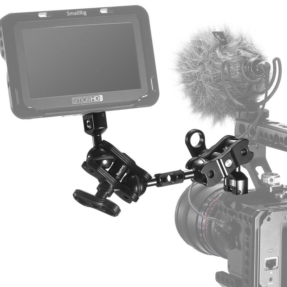 SmallRig Çift Başlı Bilyalı  ve Uzatmalı  Eklemli (1/4 ''-20 Vida) Kol 2109B