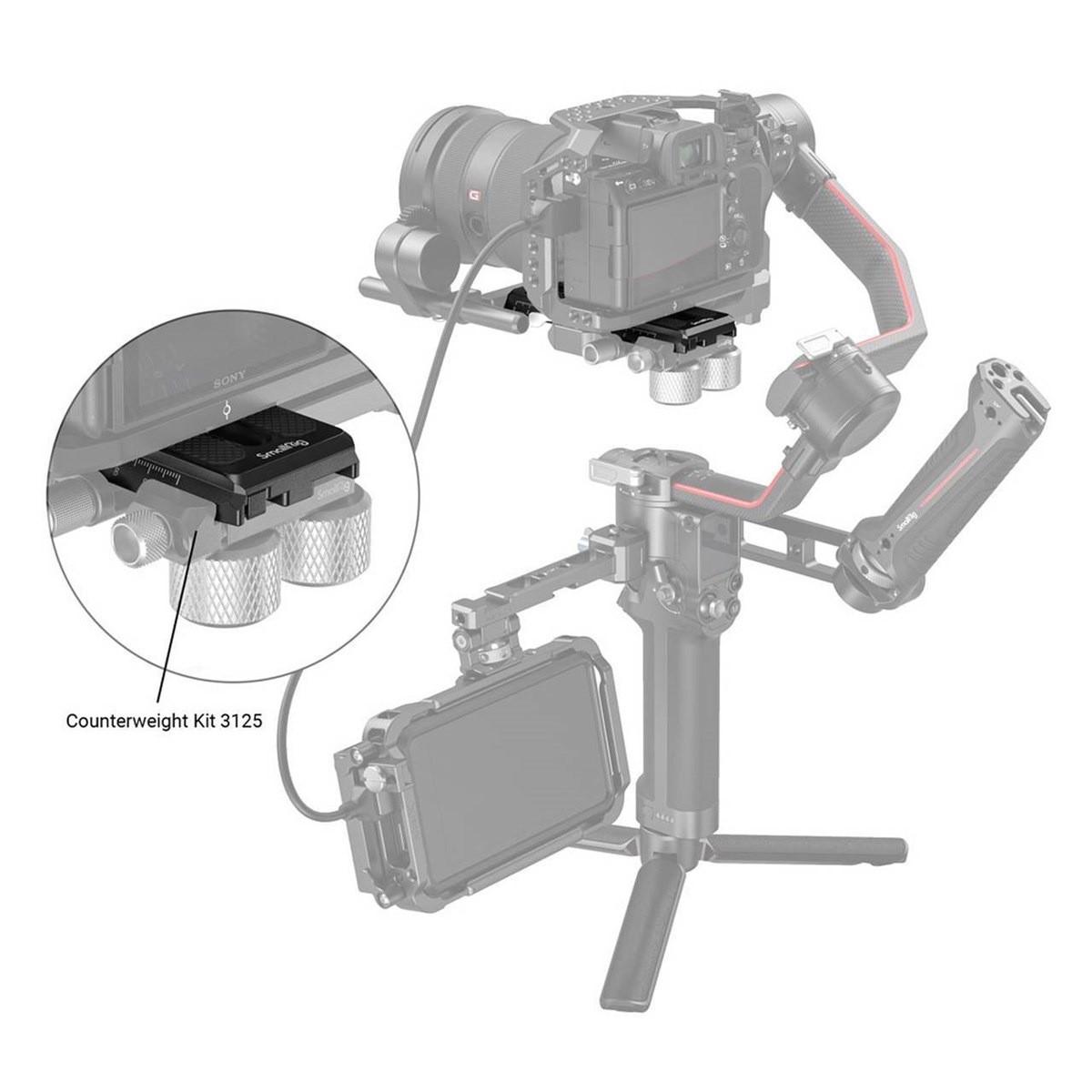 SmallRig DJI RS 2 / RSC 2 / Ronin-S Gimbal için Manfrotto Hızlı Çıkarma Plakası 3158