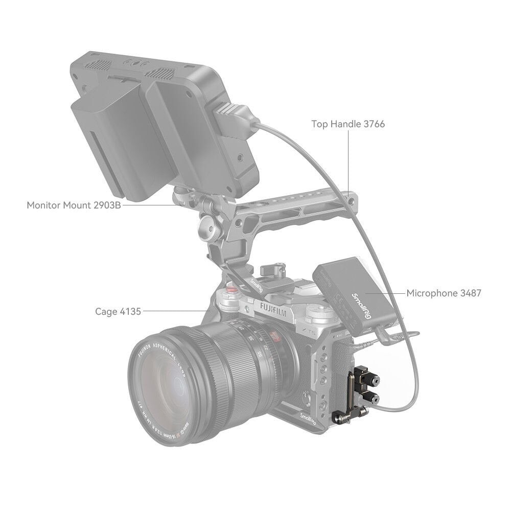 SmallRig FUJIFILM X-T5 4147 için  HDMI ve USB-C Kablo Kelepçesi