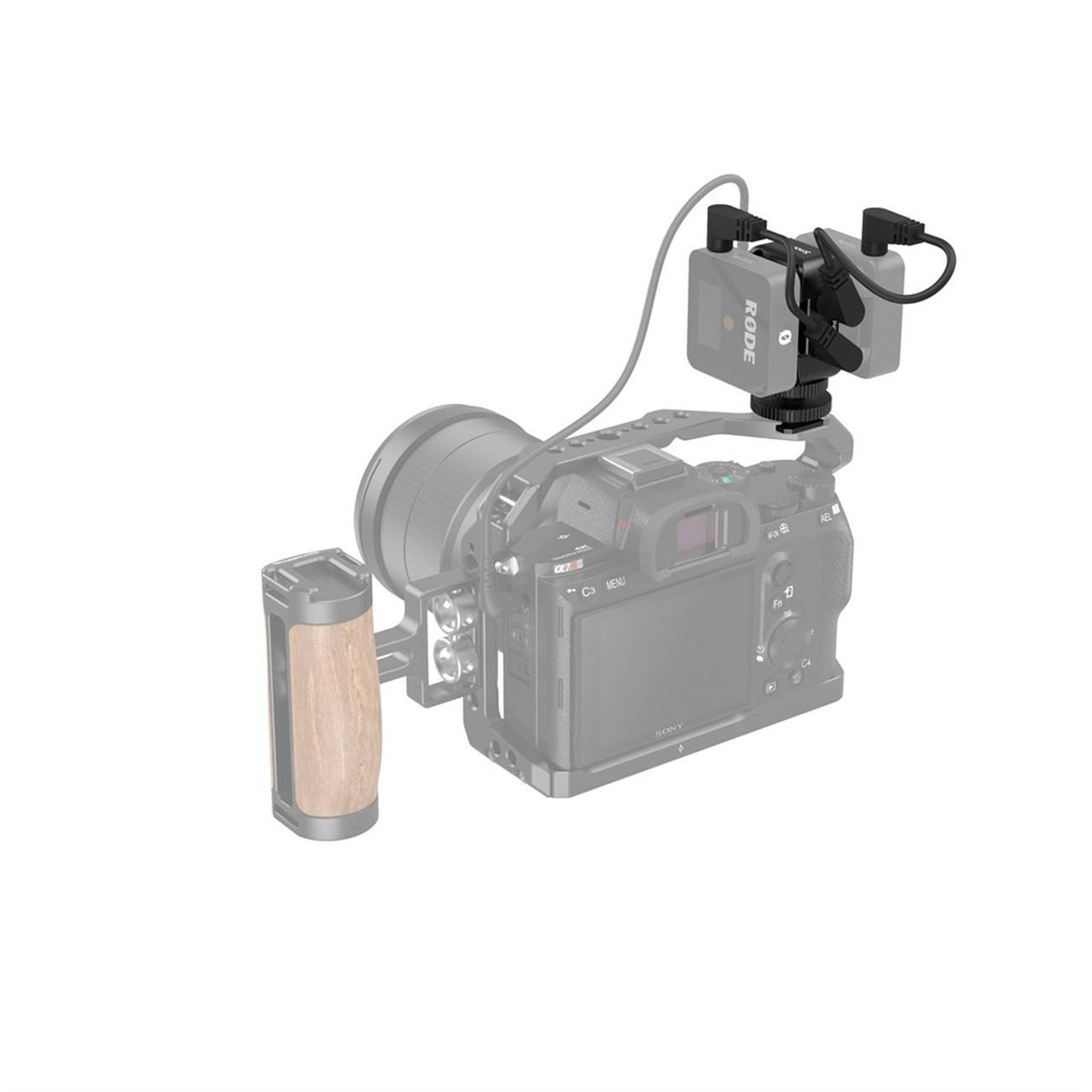 SmallRig Kablosuz mikrofon için İkisi bir arada Braket 2996