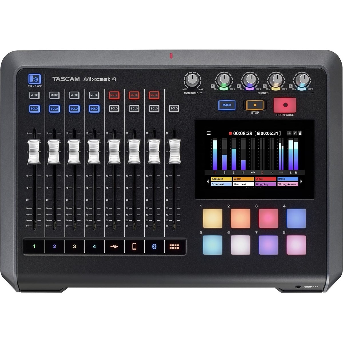 Tascam Mıxcast 4 Podcast Yayını İçin 4 Kanal Mikser & Kaydedici ve USB Ses Arabirimi