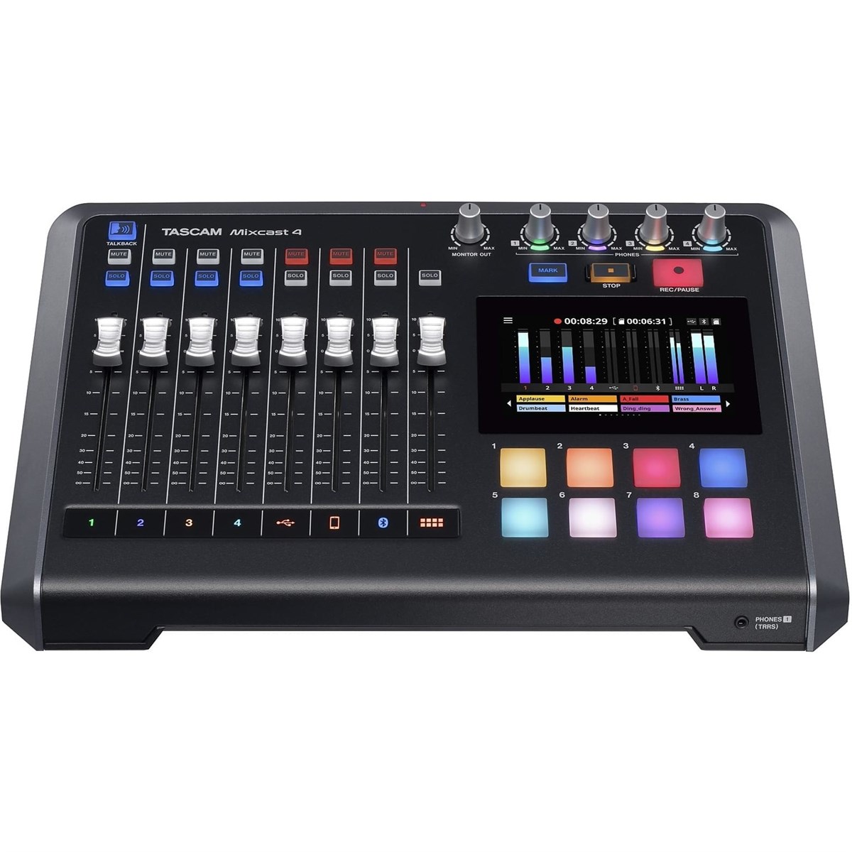 Tascam Mıxcast 4 Podcast Yayını İçin 4 Kanal Mikser & Kaydedici ve USB Ses Arabirimi
