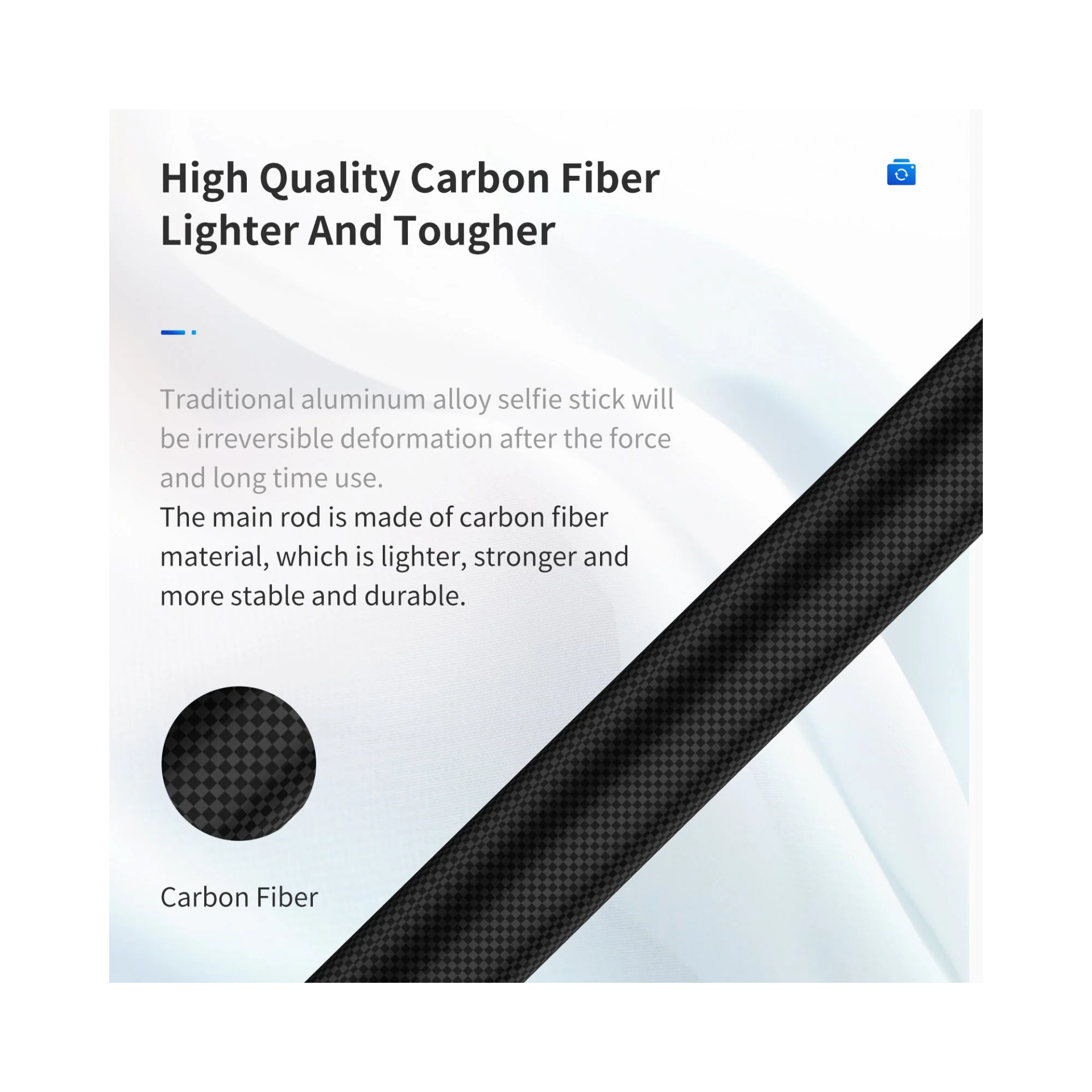 Telesin 1.16m Carbon Fiber Selfie Stick