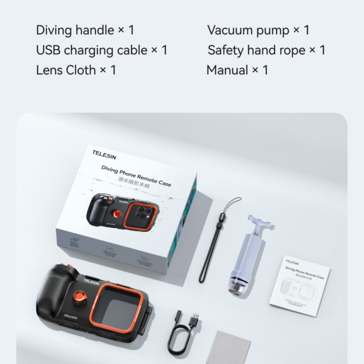 Telesın Akıllı Telefonlar Için Dalış Koruma Kılıfı | Underwater Diving Phone Case (20 Metreye Kadar)