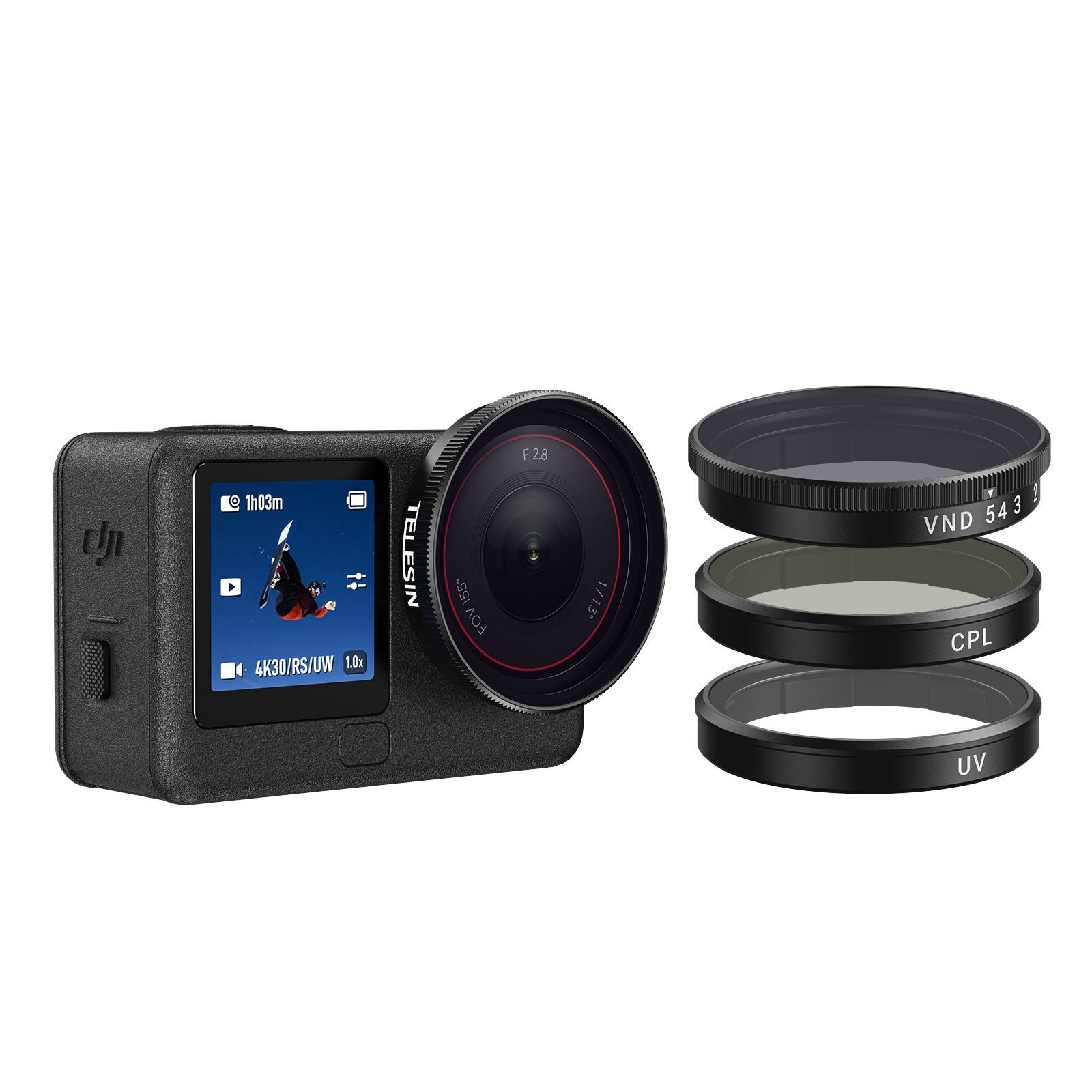 Telesin Osmo Action 6 Filtre Seti (CPL+VND+UV)
