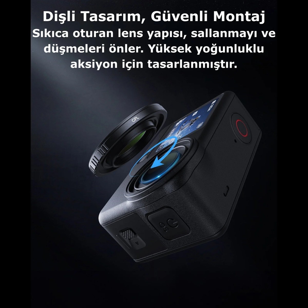 Telesin Osmo Action 6 Için Dişli Montaj Filtre Seti (CPL+ND8+ND16+ND32)