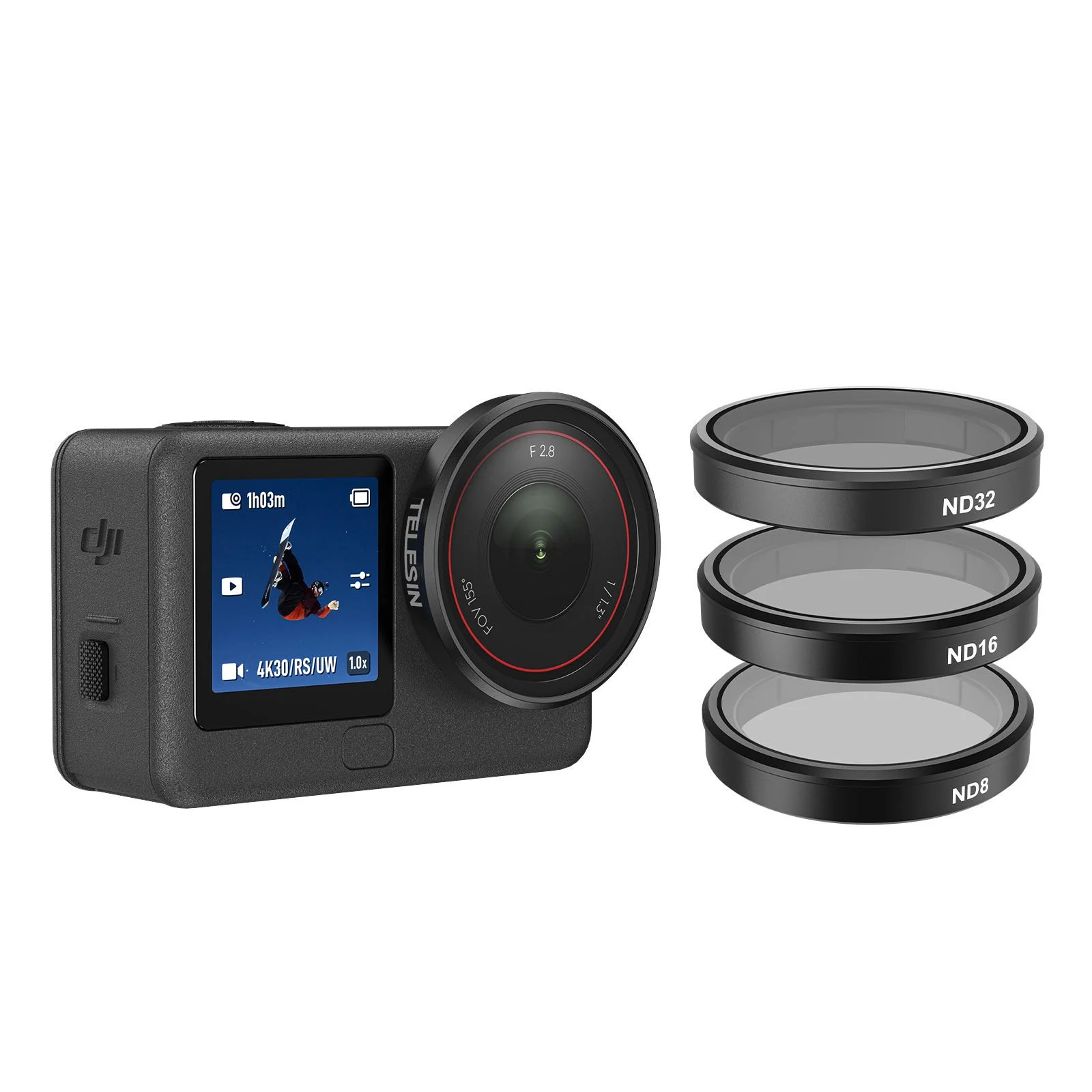 Telesin Osmo Action 6 ND Filtre Seti (CPL+ND8/16/32)