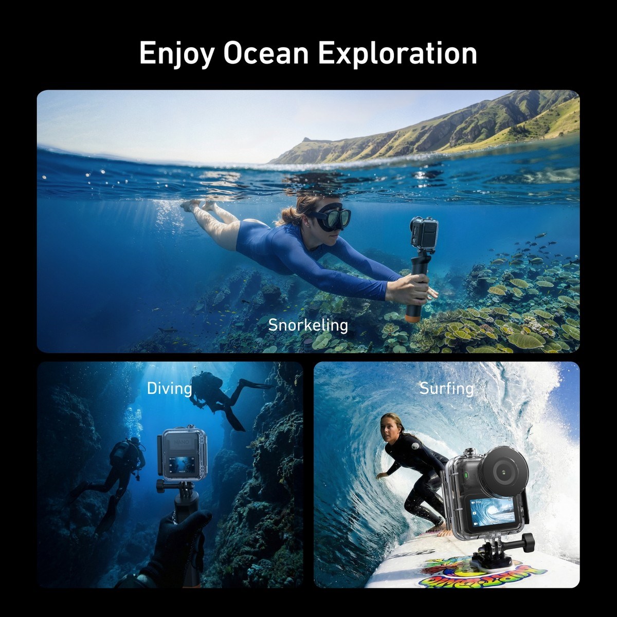 Telesın Osmo Nano Su Geçirmez Kılıf (60M), Osmo Nano Waterproof Dive Case