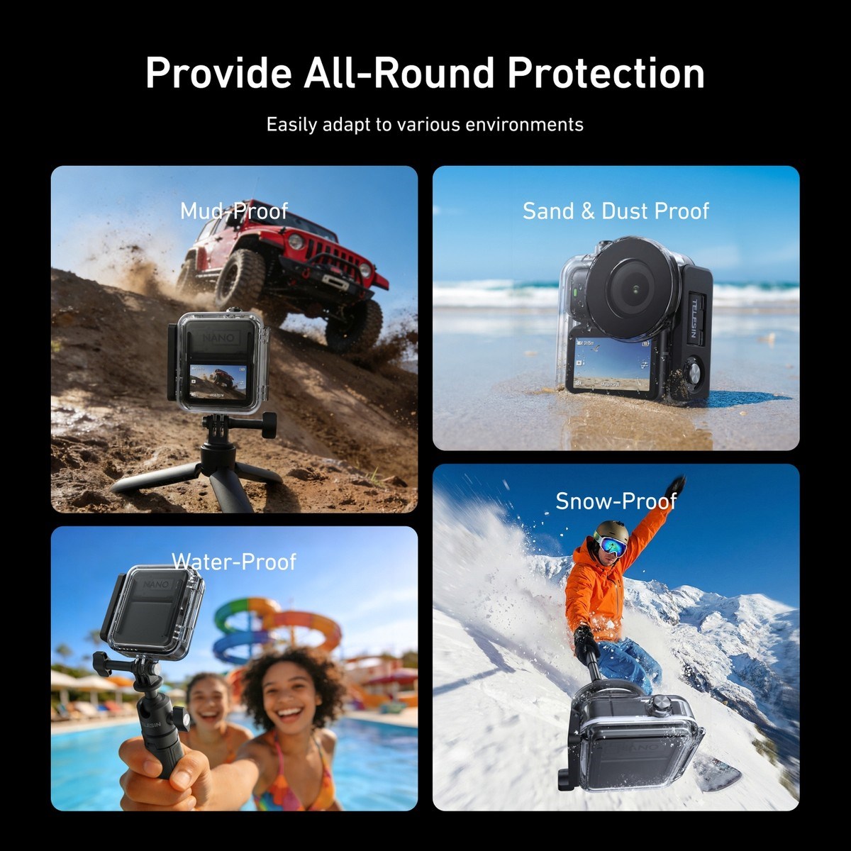 Telesın Osmo Nano Su Geçirmez Kılıf (60M), Osmo Nano Waterproof Dive Case