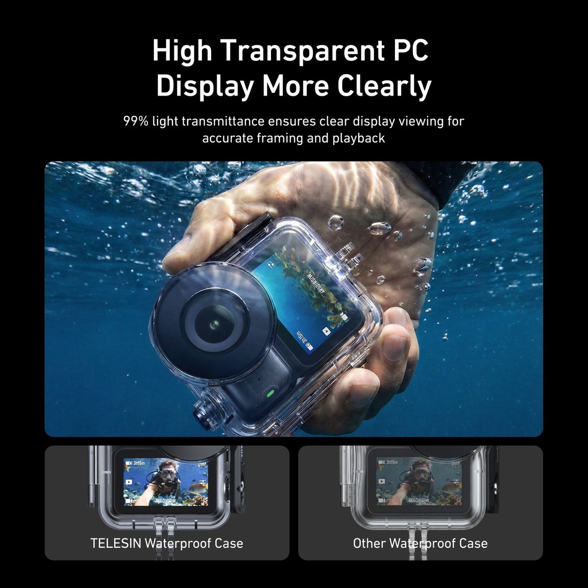 Telesın Osmo Nano Su Geçirmez Kılıf (60M), Osmo Nano Waterproof Dive Case