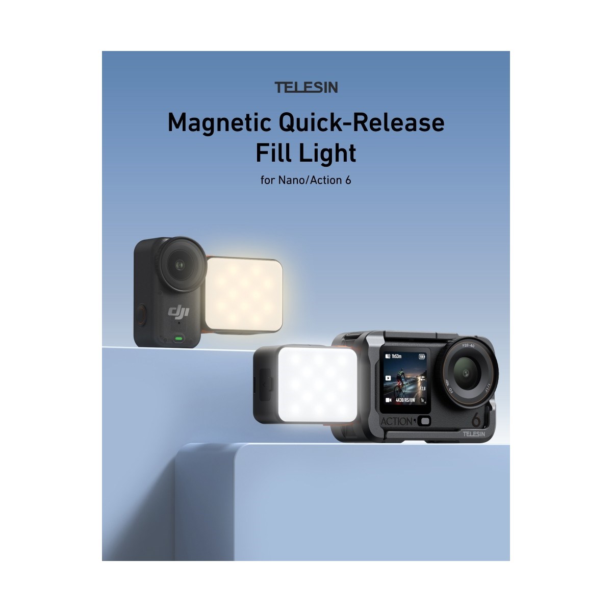 Telesın Osmo Nano ve Osmo Action 6 Için Dolgu Işığı