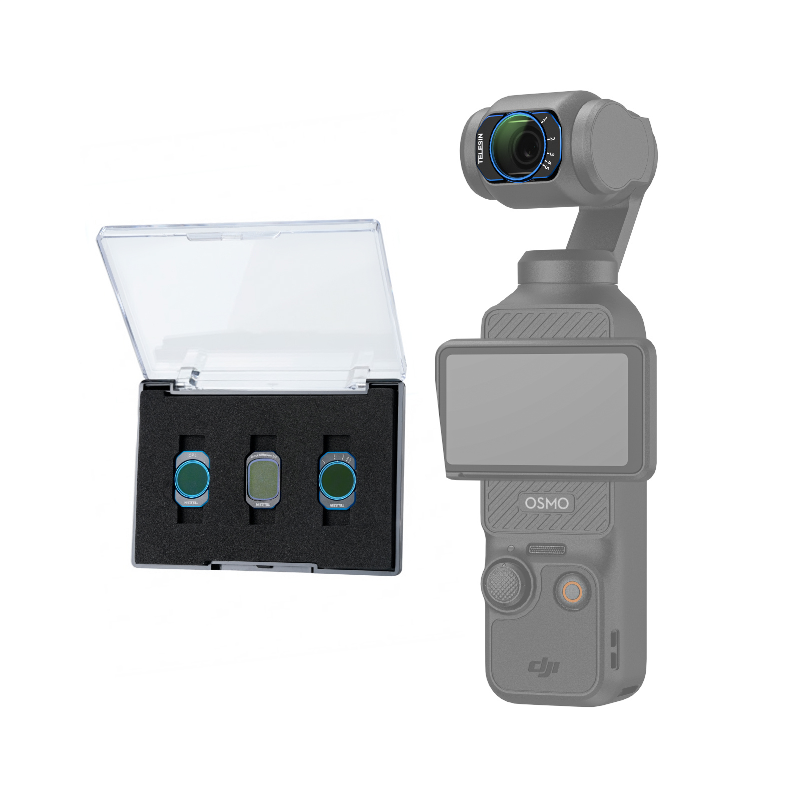 Telesin Osmo Pocket 3 Filtre Seti (VND + CPL + Black Mist)
