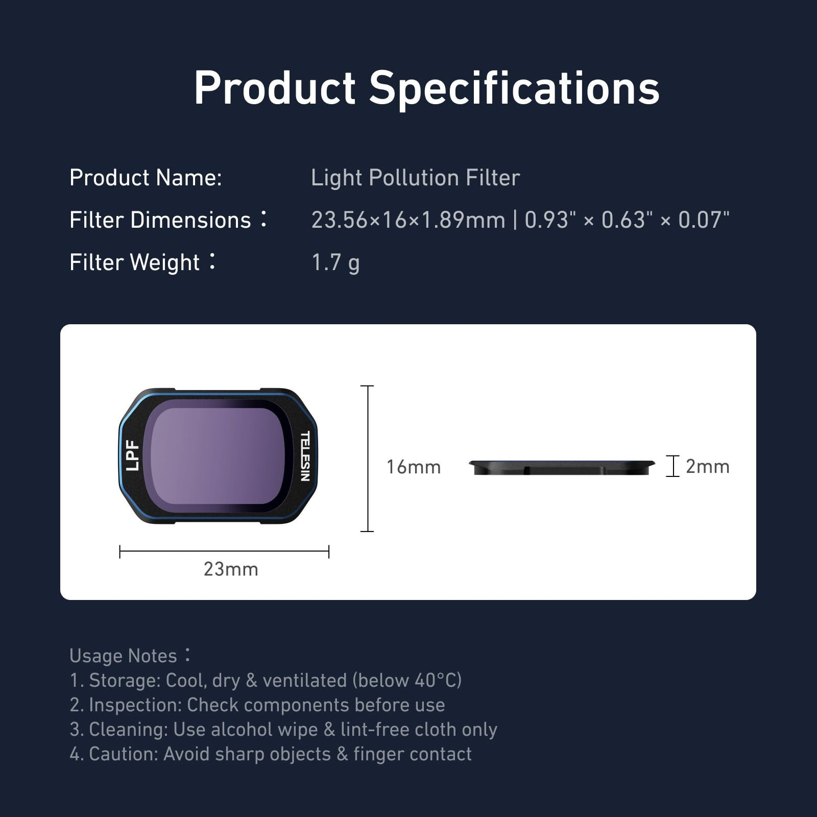 Telesin Osmo Pocket 3 Light Pollution Filter