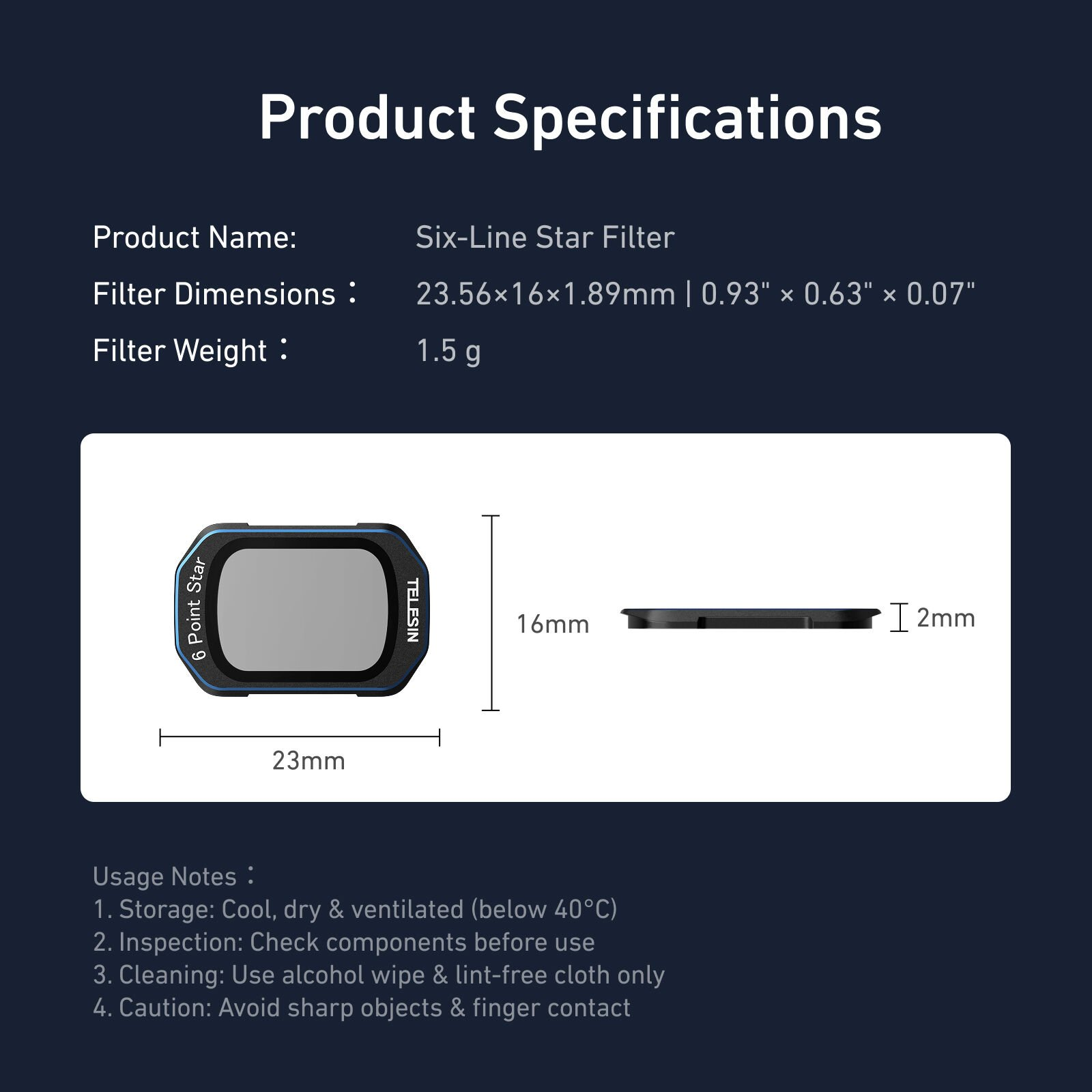 Telesin Osmo Pocket 3 Six-Point Star Filter