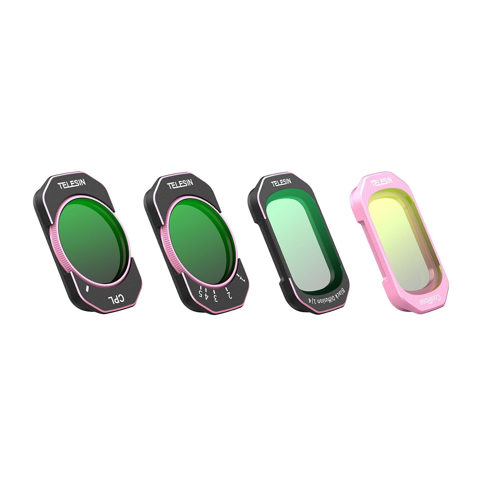 Telesin Osmo Pocket 4 Filtre Seti (VND + 1/4 Black Mist + Cool Rose + CPL)