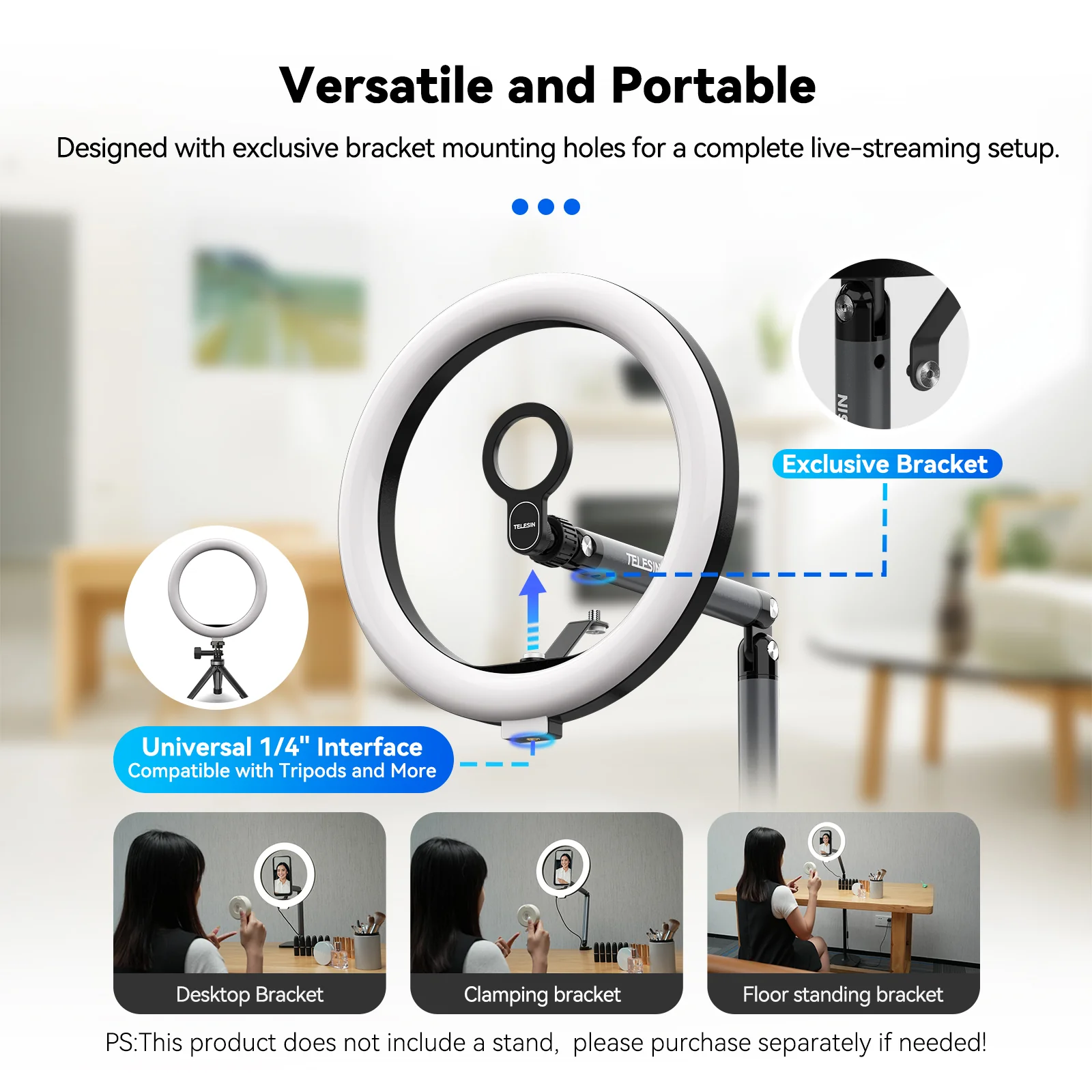 Telesin Selfie Ring Light (10inç)