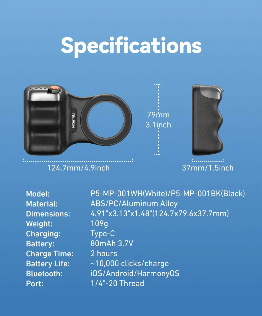 Telesin Shot MagGrip 2 (Black)