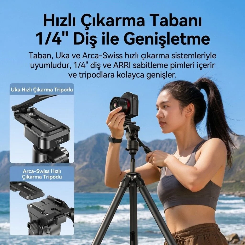 Ulanzi CO81 Çok Açılı Profesyonel Kamera Standı ve Masaüstü Tripod - C104