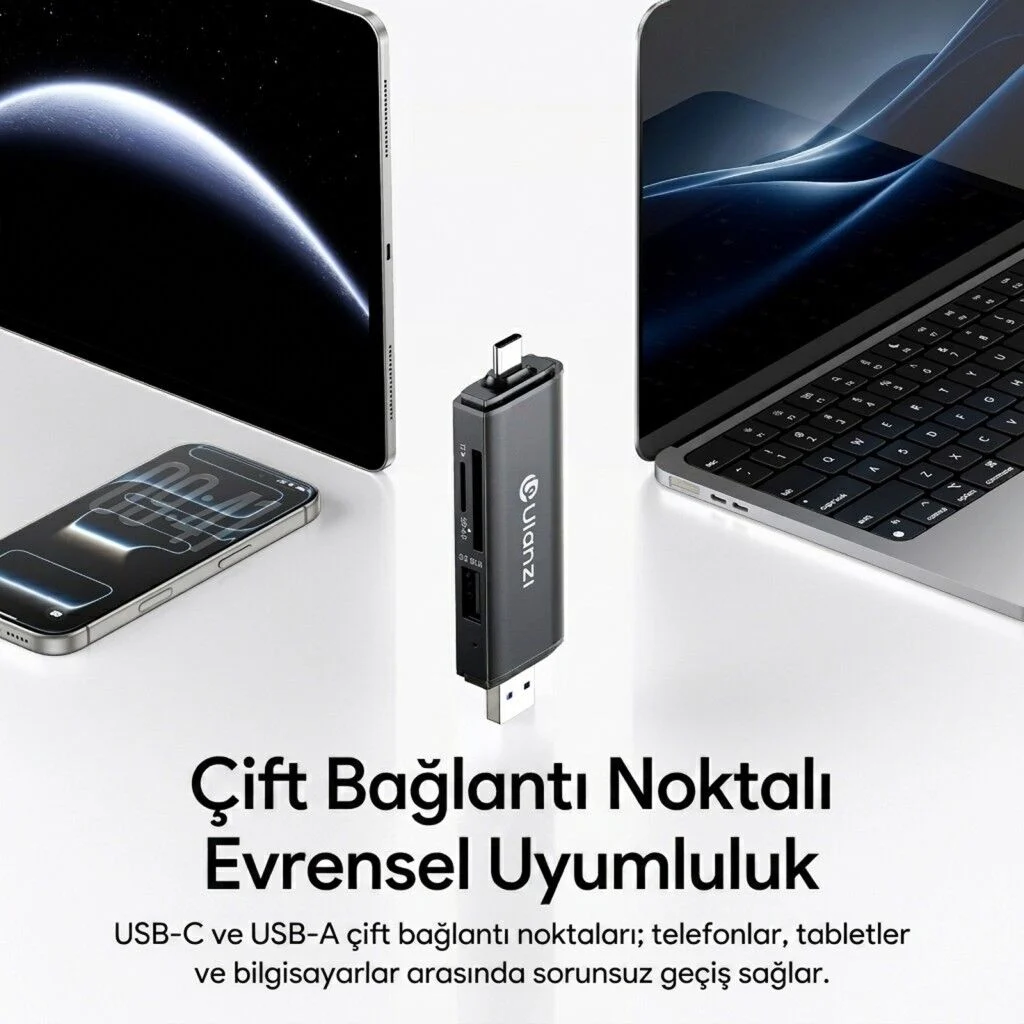 Ulanzi CR3 3 İn 1 USB-C USB-A Kart Okuyucu SD MicroSD - X147
