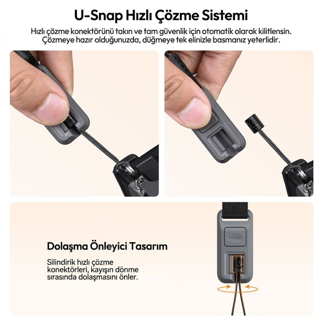 Ulanzi CSS2 U-Snap Lite Kamera Omuz Askısı Twilight Orange Turuncu - B201