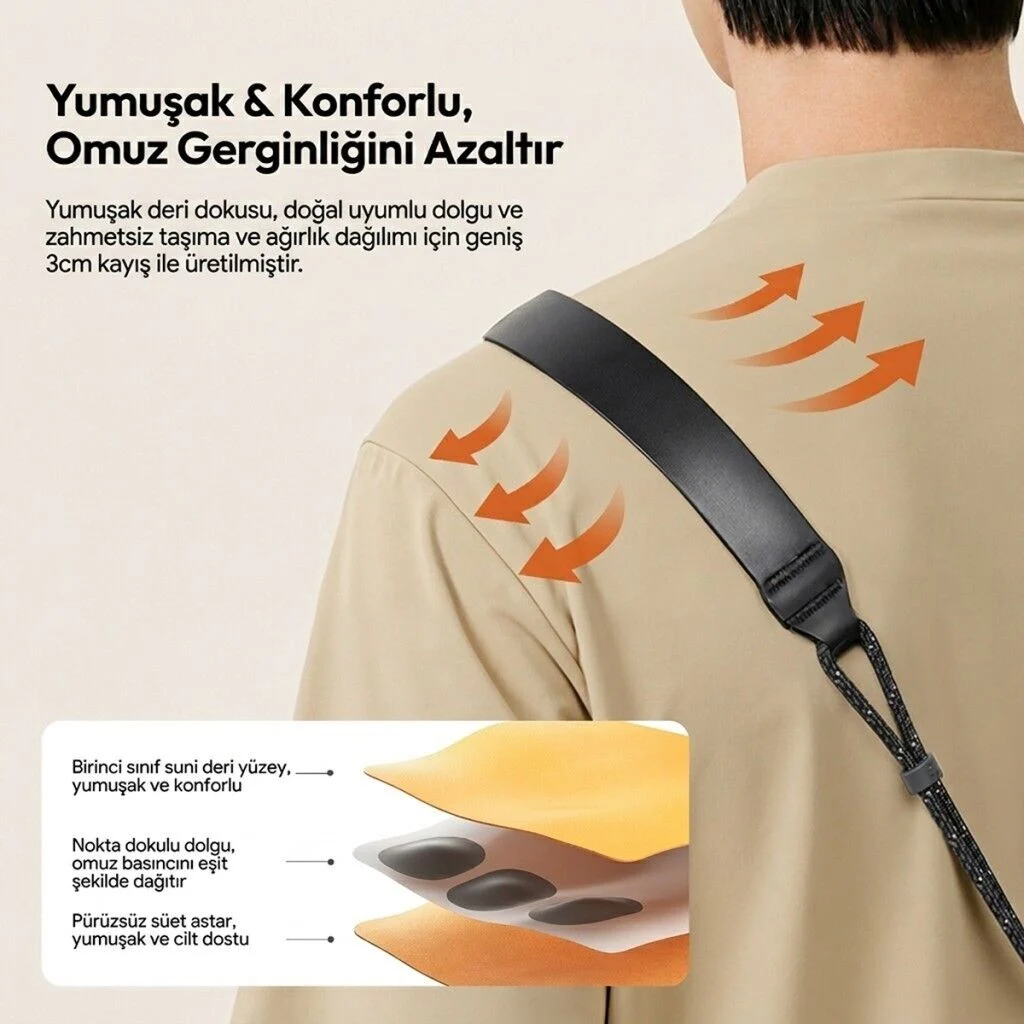 Ulanzi CSS2 U-Snap Lite Kamera Omuz Askısı Shadow Black Siyah - B198