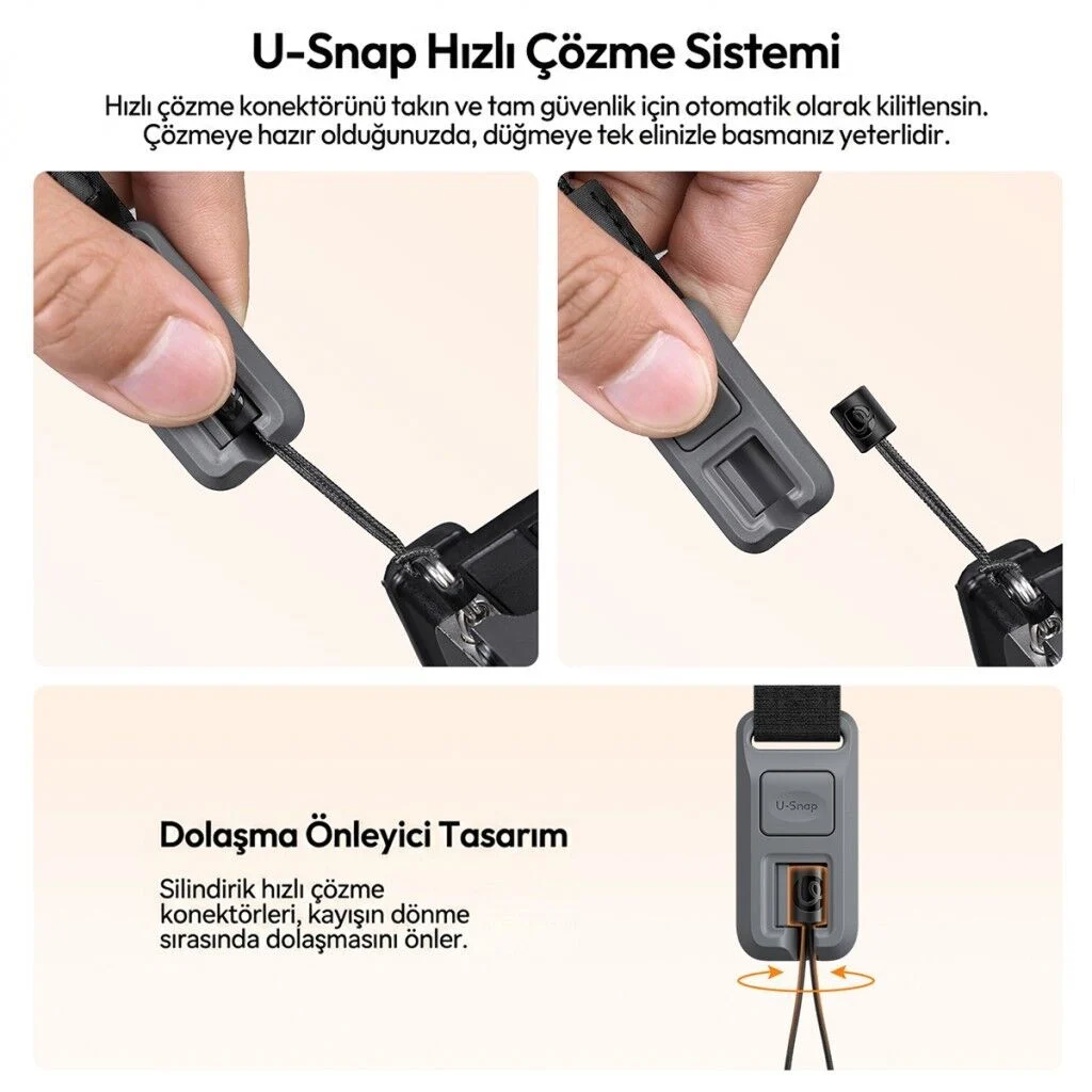 Ulanzi CSS2 U-Snap Lite Kamera Omuz Askısı Shadow Black Siyah - B198