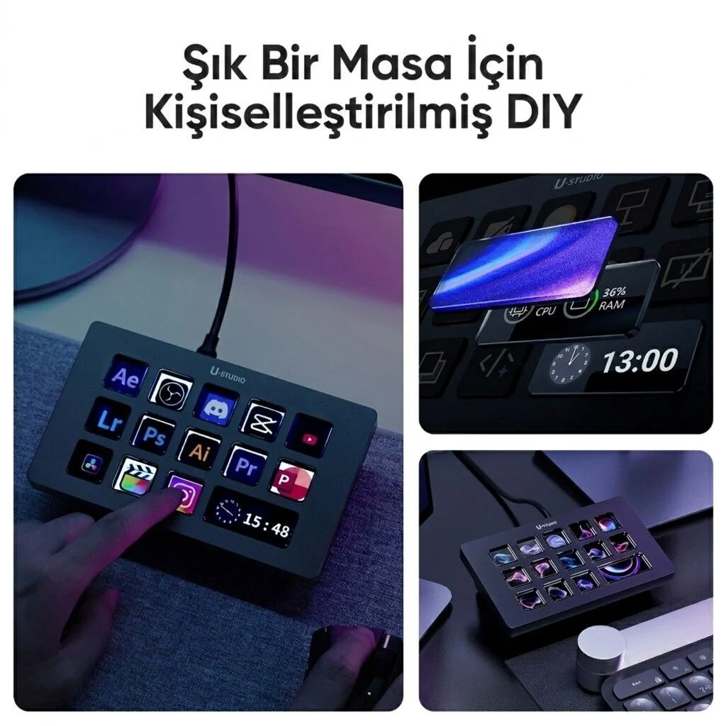 Ulanzi D200H 7 in 1 Stream Controller LCD Yayın Kontrol Paneli - A044