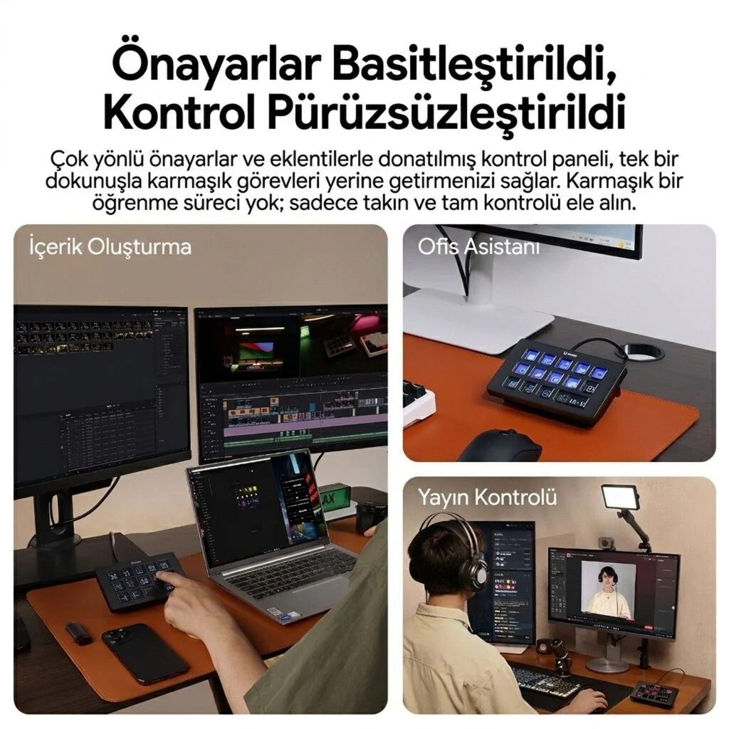 Ulanzi D200H 7 in 1 Stream Controller LCD Yayın Kontrol Paneli - A044