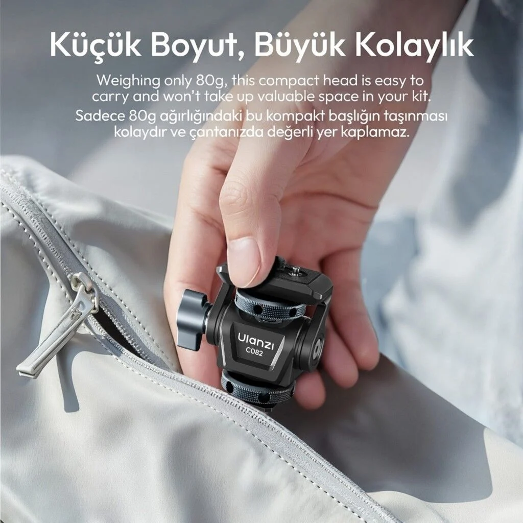 Ulanzi EA04 Adjustable Damping Ball Head Cold Shoe LED Işık ve Monitör Adaptörü - C086