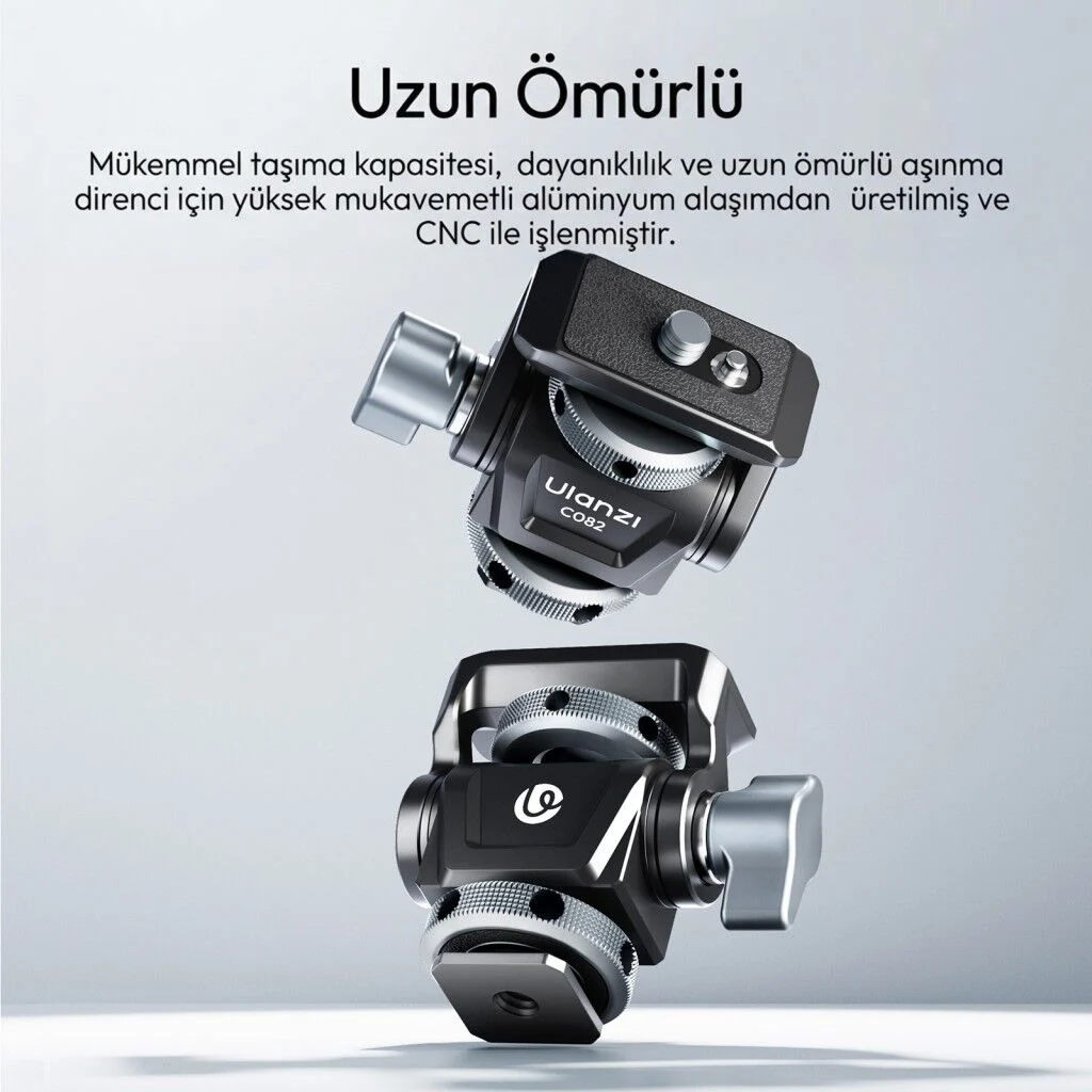 Ulanzi EA04 Adjustable Damping Ball Head Cold Shoe LED Işık ve Monitör Adaptörü - C086