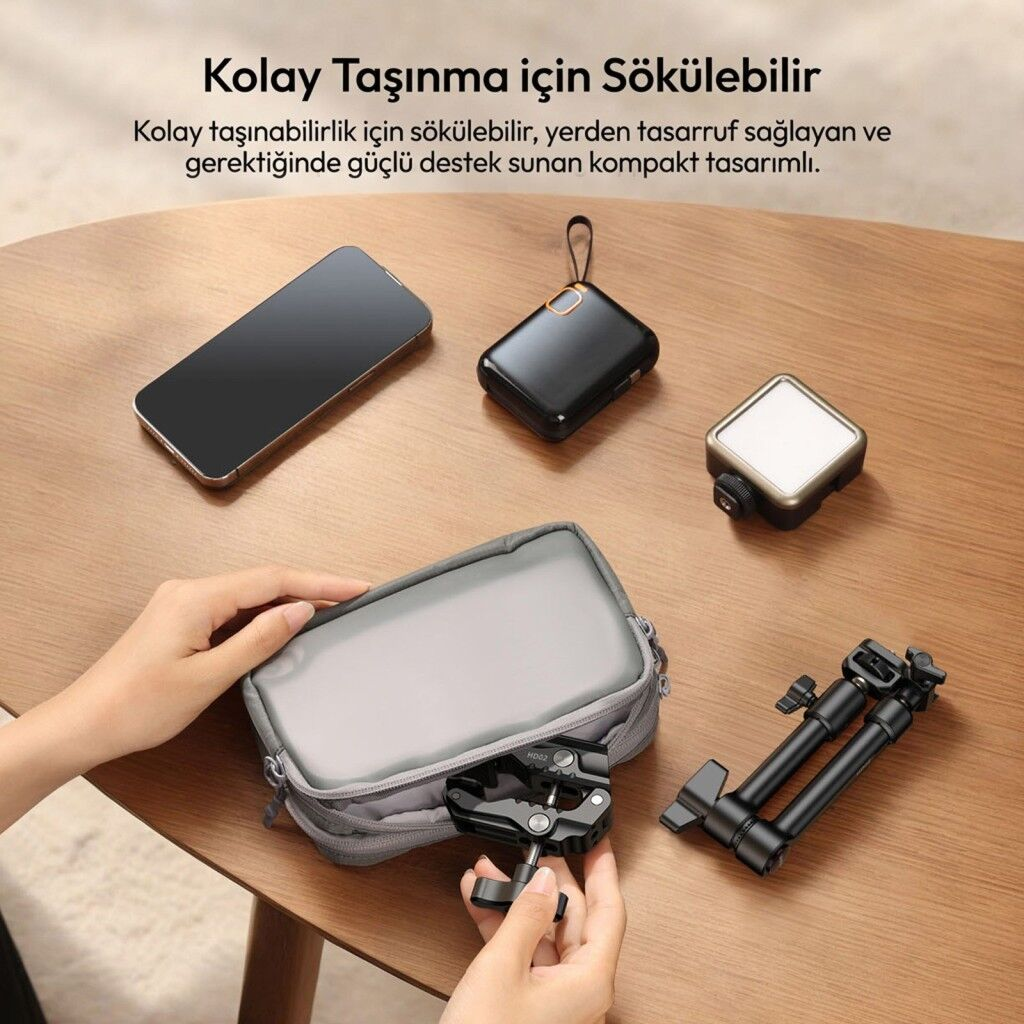 Ulanzi HD02 Super Clamp 3kg 360° Ball Head Ayarlanabilir Kelepçe - T099