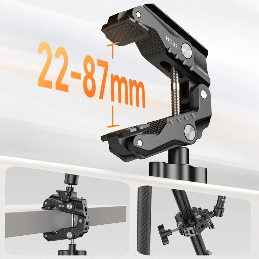 Ulanzi HD02 Super Clamp 3kg 360° Ball Head Ayarlanabilir Kelepçe - T099