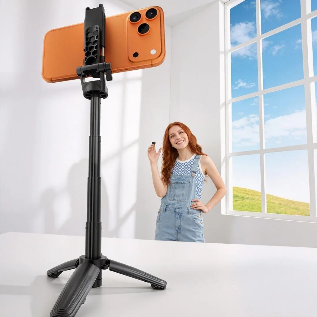 Ulanzi JJ21 Mini 3 in 1 Selfie Monopod Telefon Tutucu Tripod ve Kumandalı Grip - T184