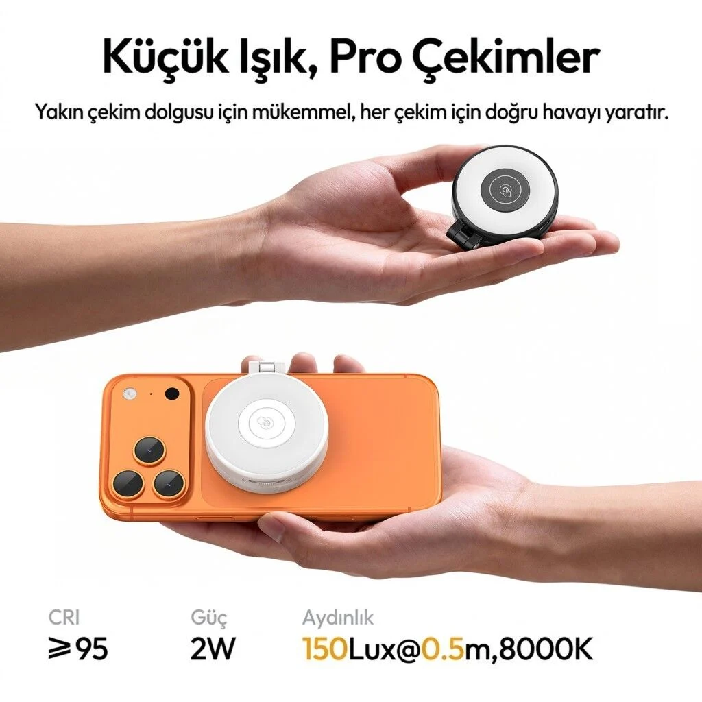 Ulanzi LM21 Manyetik LED Dolgu Işığı Mini Telefon Video Işığı Beyaz - L237