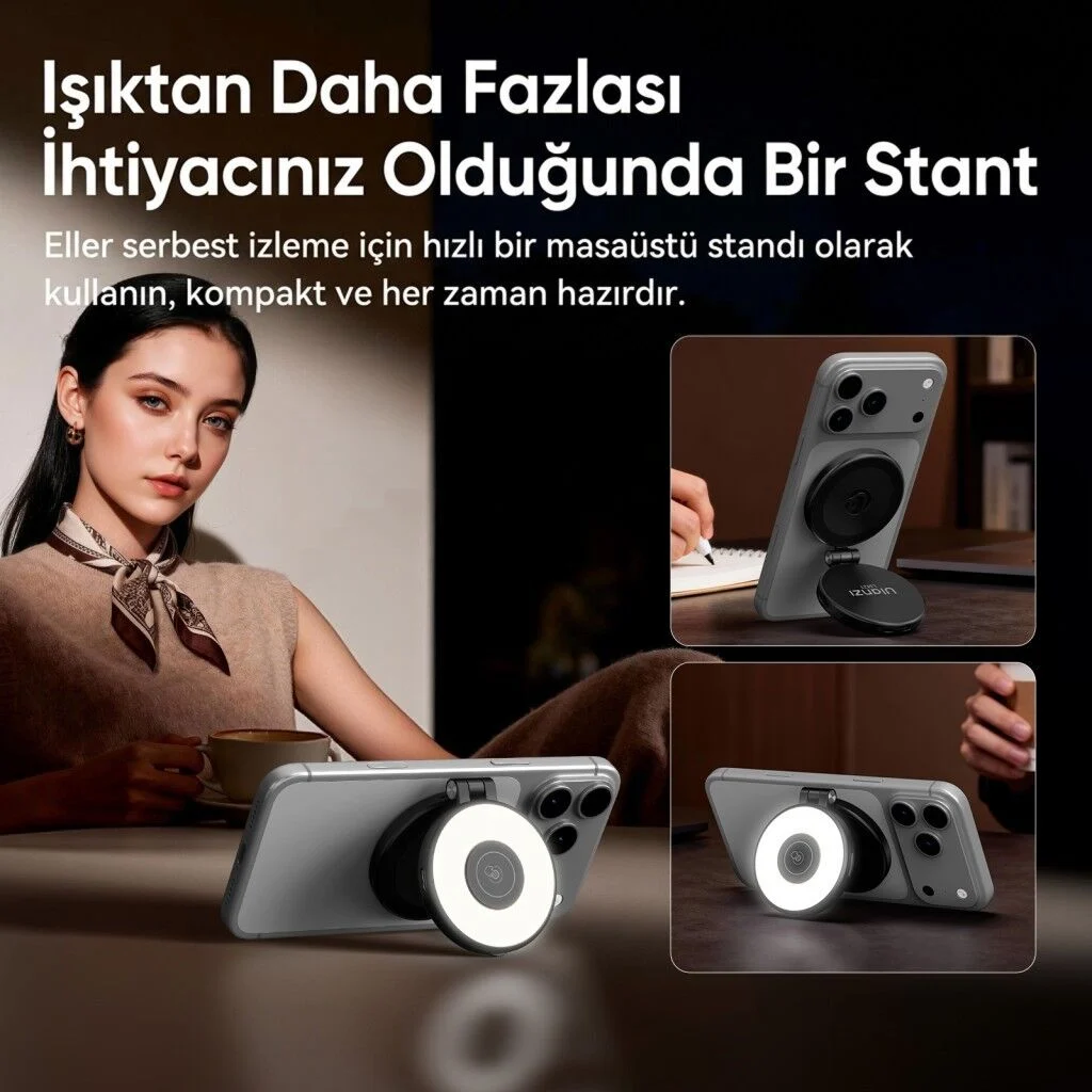 Ulanzi LM21 Manyetik LED Dolgu Işığı Mini Telefon Video Işığı Siyah - L236