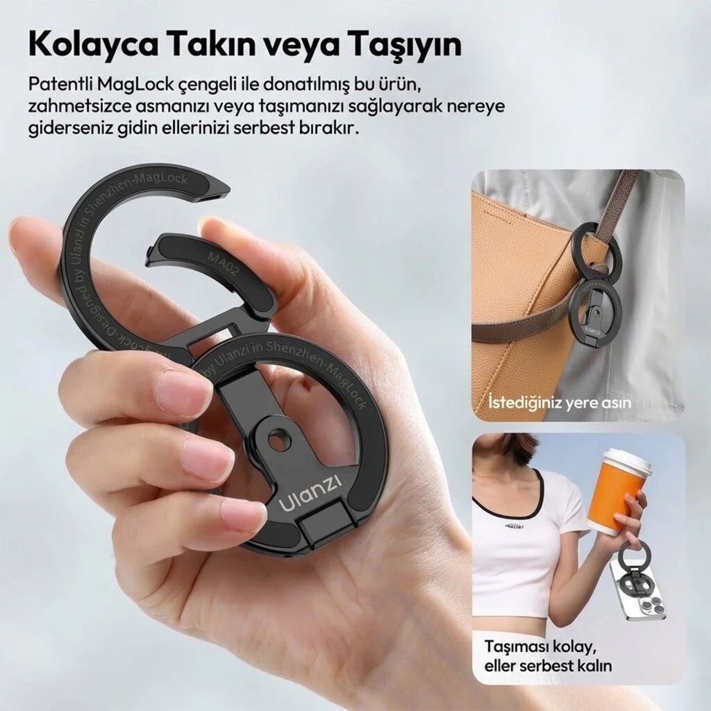 Ulanzi MA02 MagLock Dual Manyetik Telefon Standı Gümüş - C118