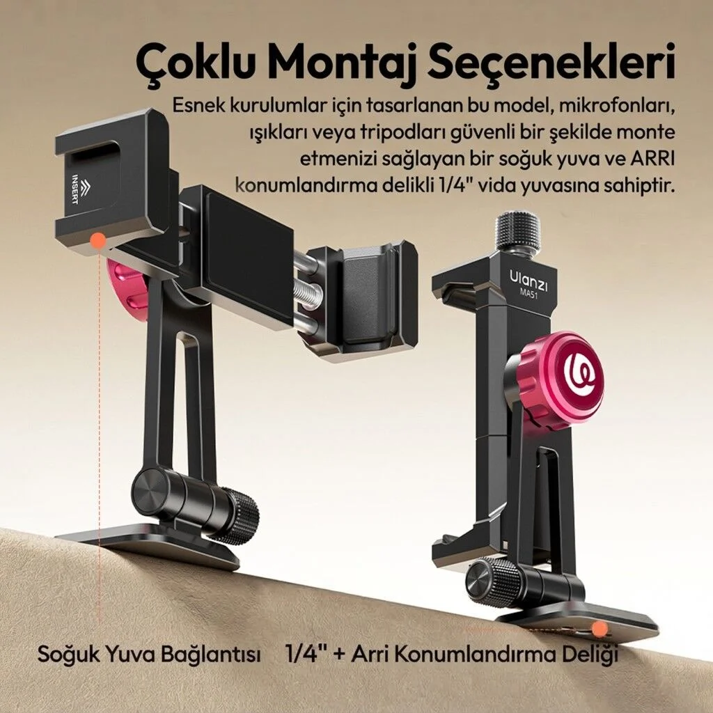 Ulanzi MA51 QuickClip 360 Derece Ayarlanabilir Telefon Tutucu - M064