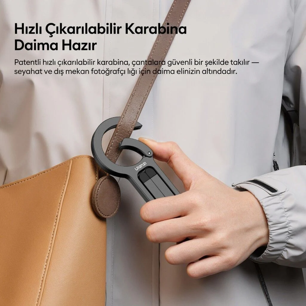 Ulanzi MA57 4 in 1 Manyetik Carabinerli Mini Telefon Tutucu Tripod Stand Siyah - S007