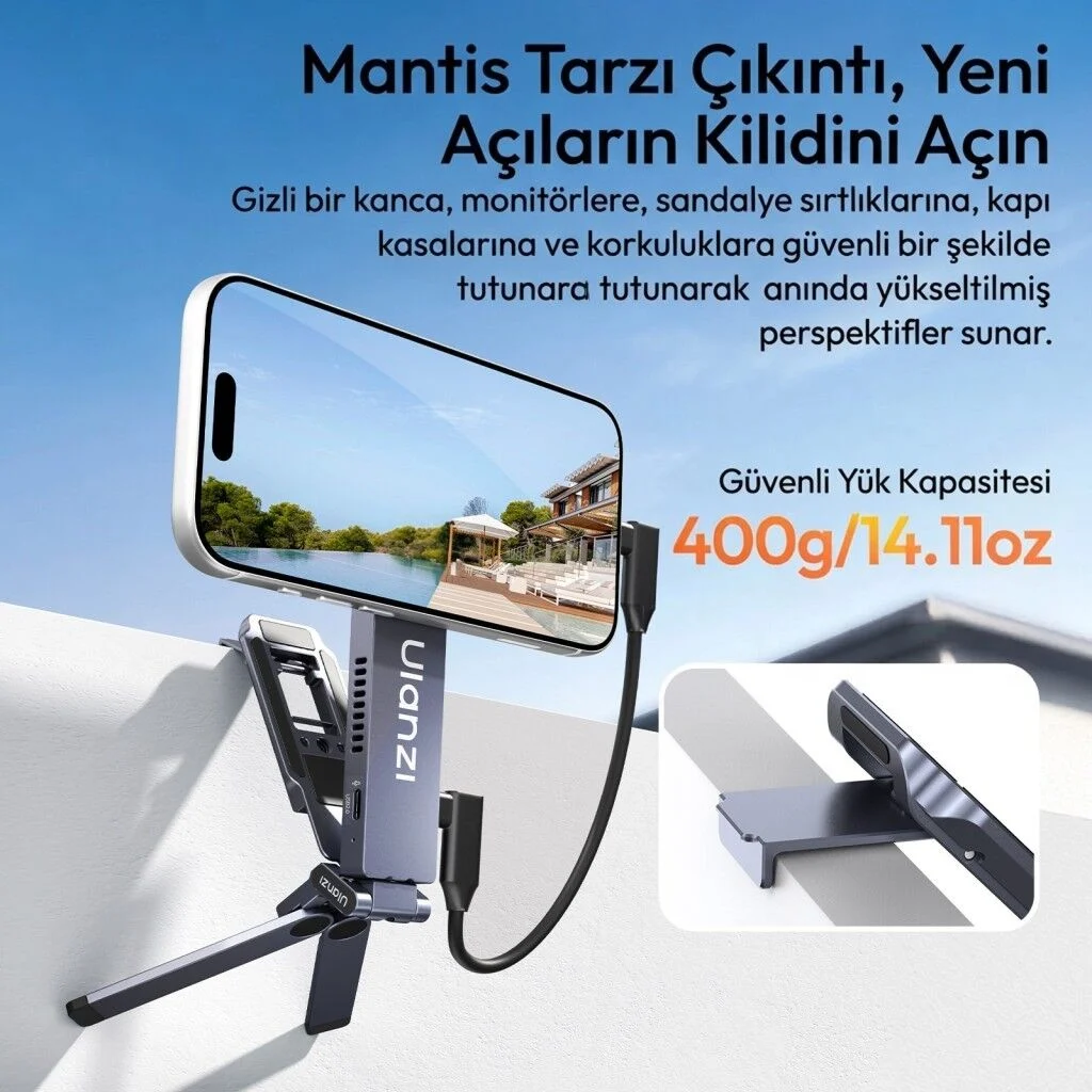 Ulanzi MA58 SSD Enclosure 10Gbps Manyetik Telefon Standı Tripod - S046