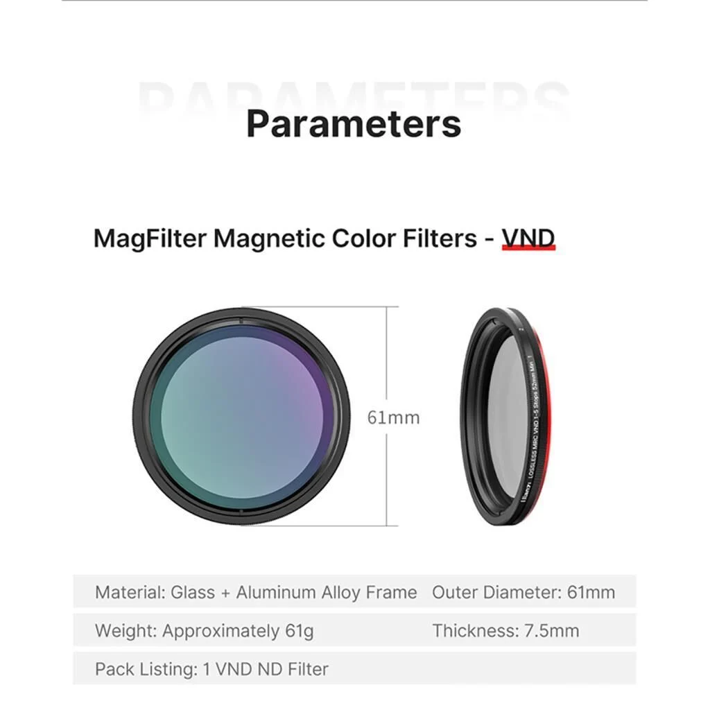 Ulanzi MagFilter 1-5 Stop Variable ND Filtre