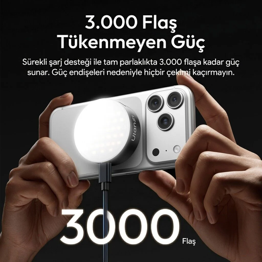 Ulanzi MFL01 2'si 1 Arada Bluetooth Manyetik Telefon Flaş ve Vlog Işığı - L151