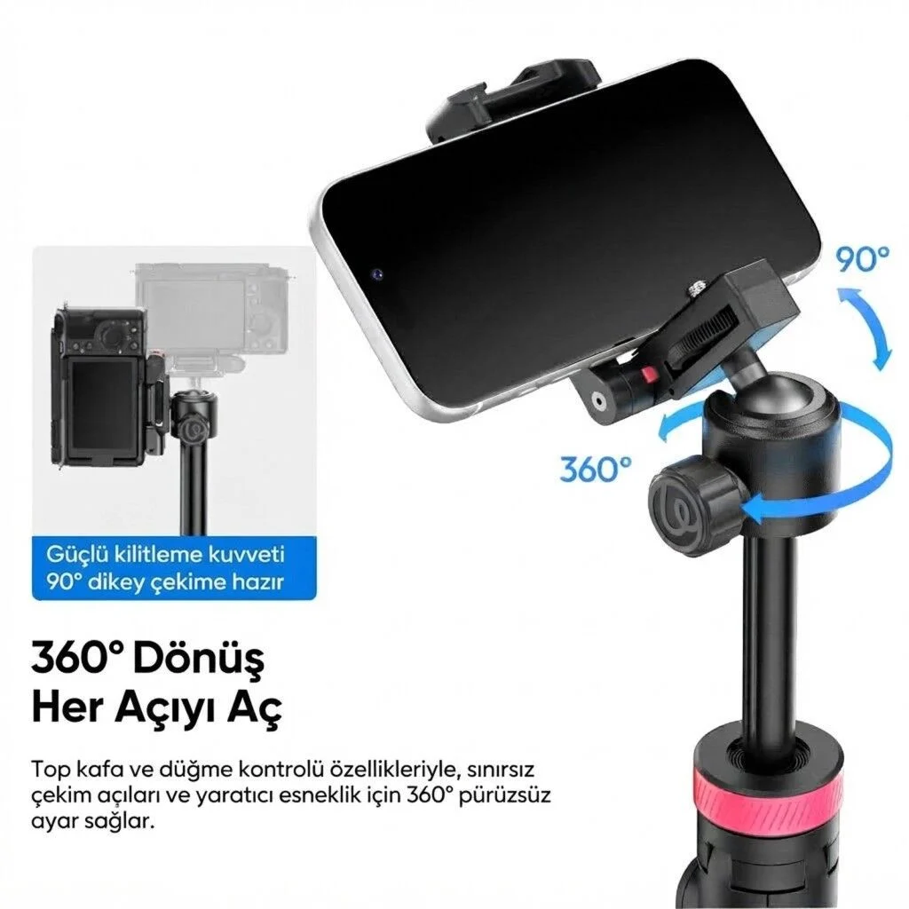 Ulanzi MT-44B 150cm 2 in 1 Otomatik Açılan 4 Ayaklı Selfie Monopod Tripod Siyah - S056